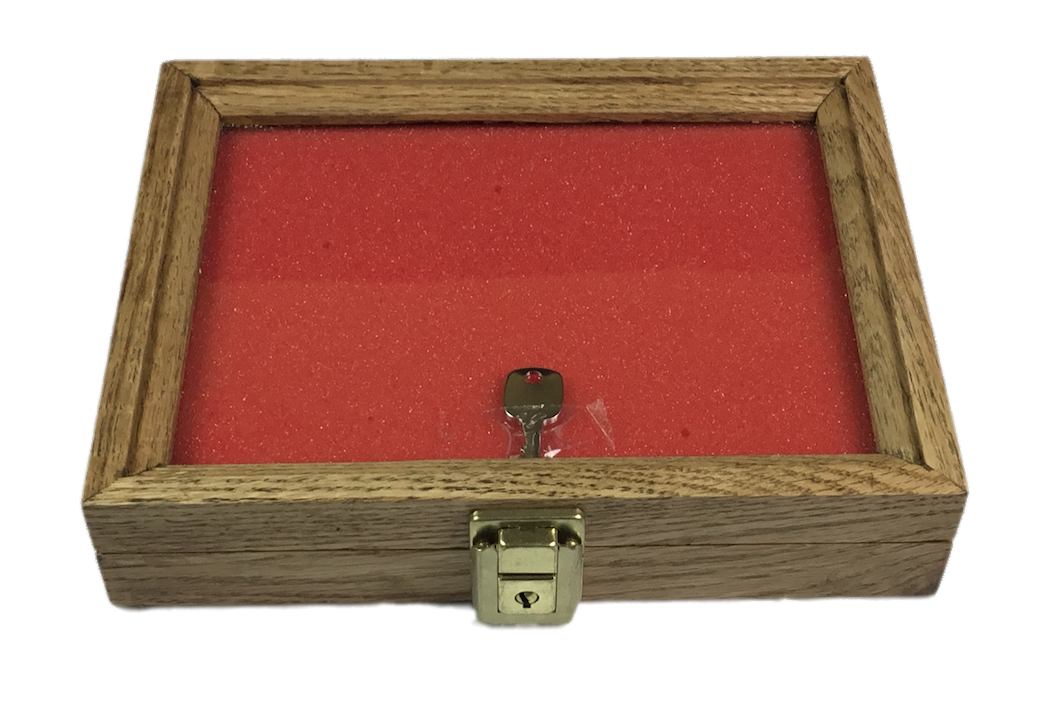 Oak Wood Display Case 7 1/2 x 9 1/2 x 2 for Arrowheads Knives Coins & More