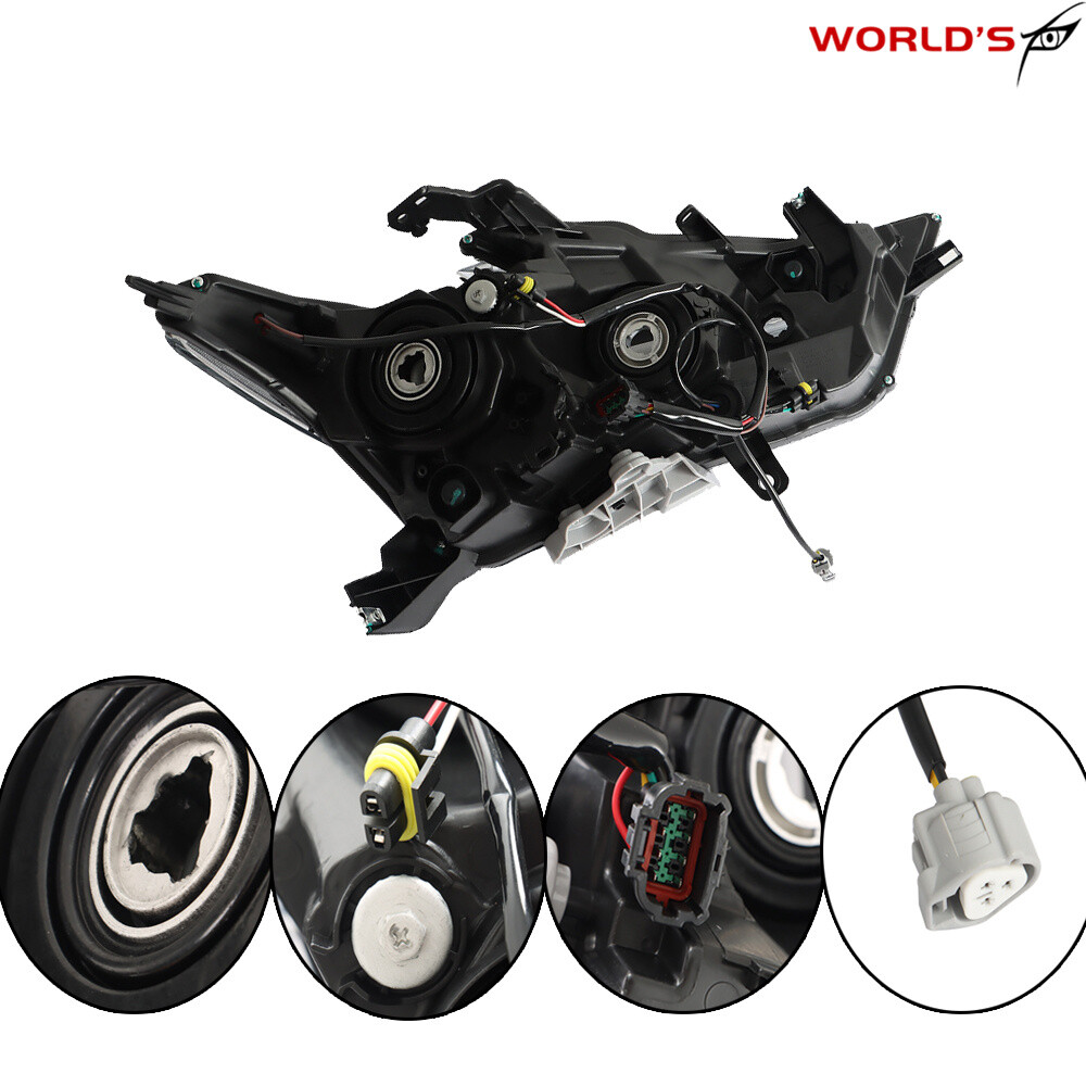 Headlights For 2016-2018 Nissan Maxima S SL SV Halogen w/ LED DRL Black RH+LH