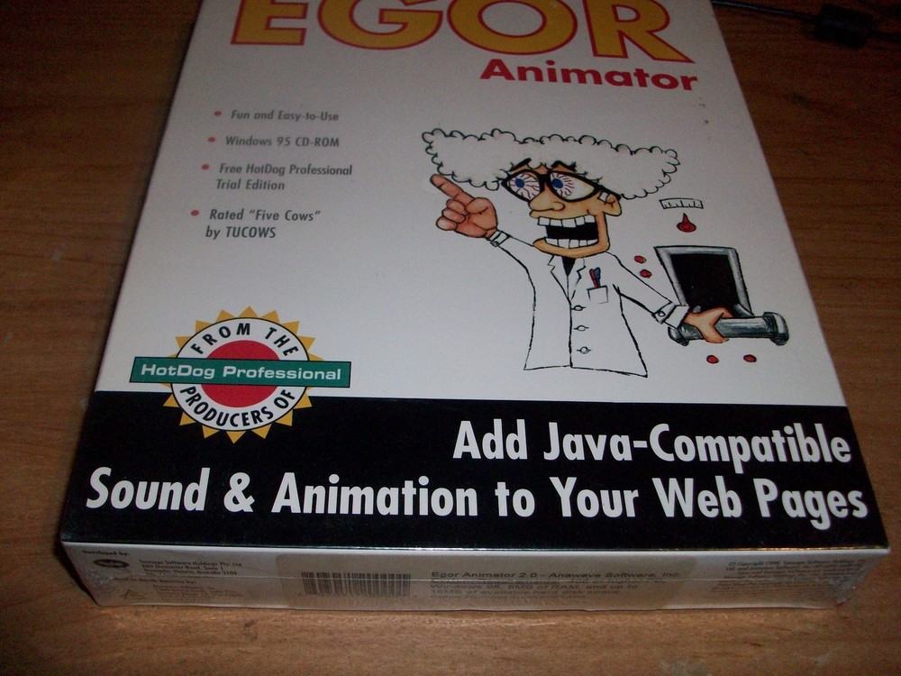 Egor Animator 2.0 Windows 95 CD ROM Software Game NEW Sealed Rare Collectable