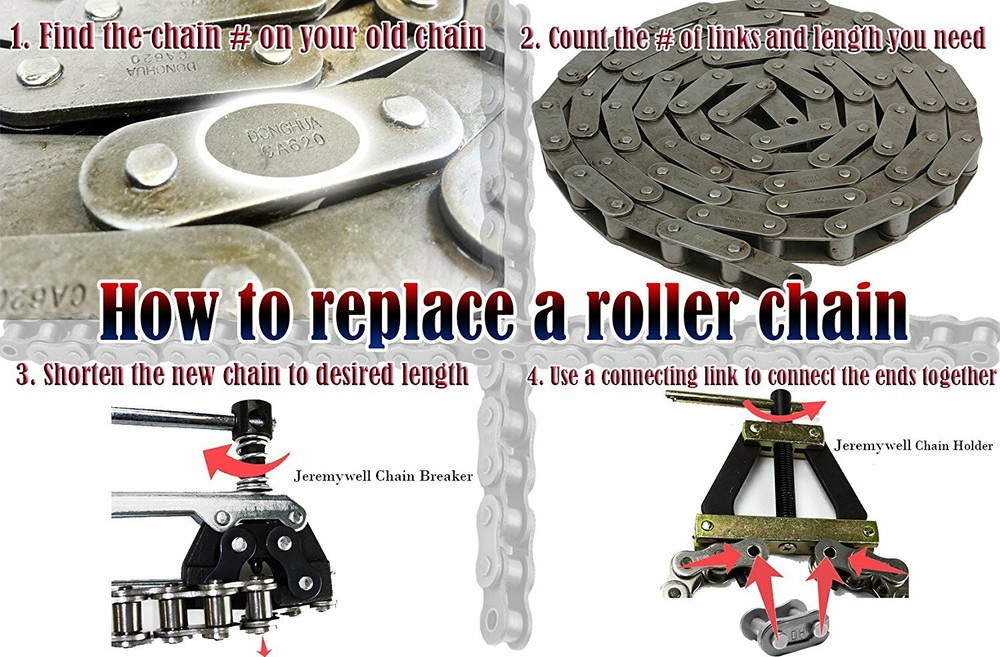 Roller Chain Tools Kit Holder Puller+ Breaker Cutter #60 - #100