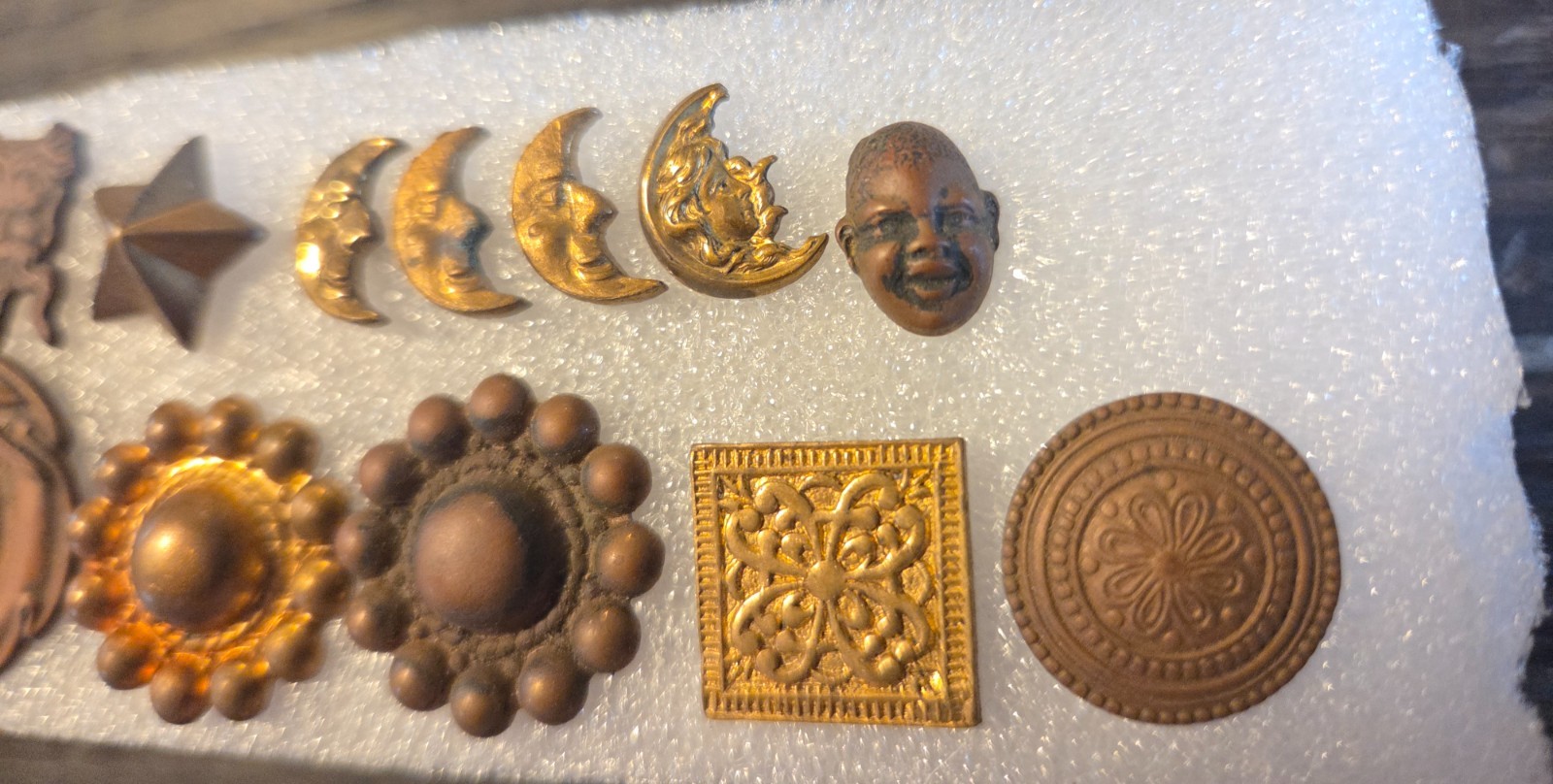 Decorative Vintage Brass/Metal Furniture Tacks Mixed Lot