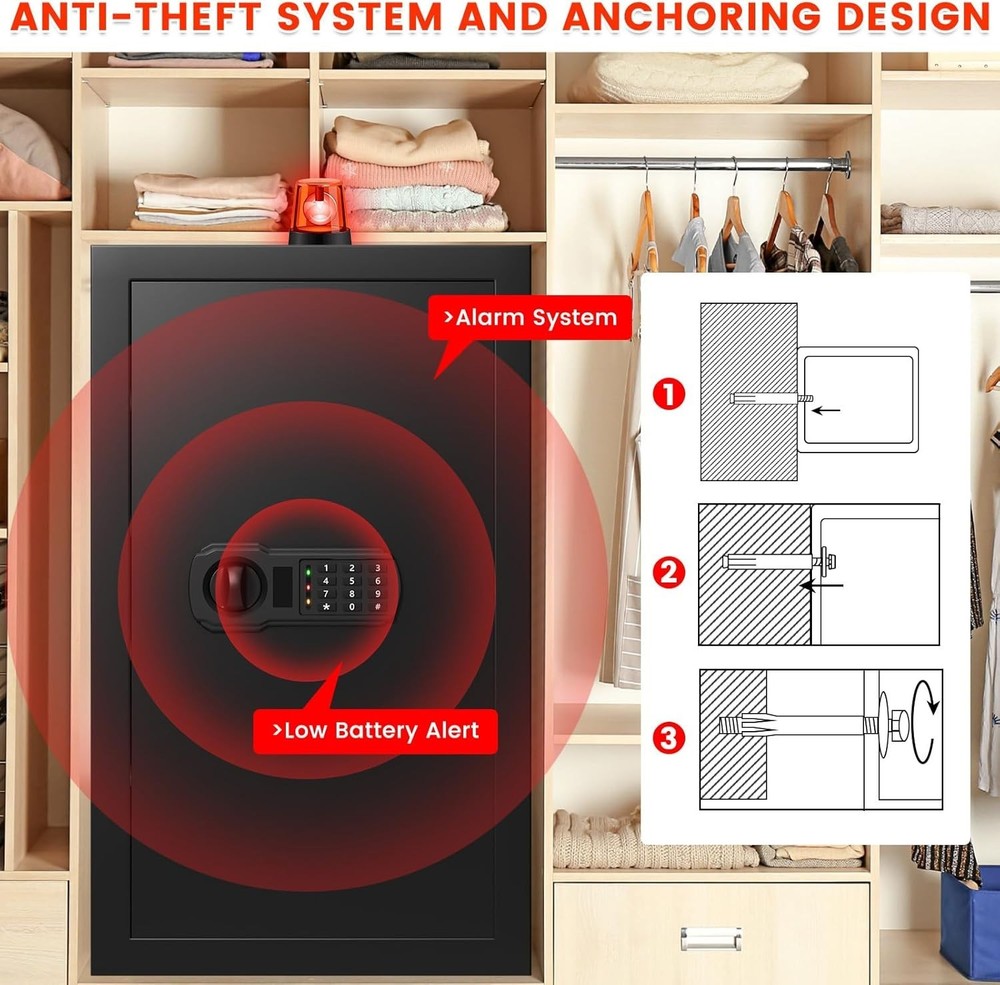 4.5 Cubic Large Fireproof Safe Box with Fireproof Document Bag, Personal Securit
