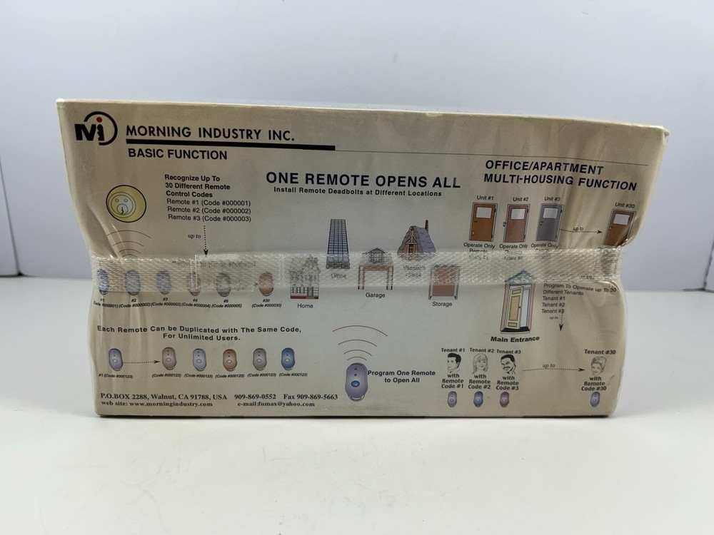 REMOTE CONTROL DEADBOLT Morning Industry Solid Brass KF-01P Sealed