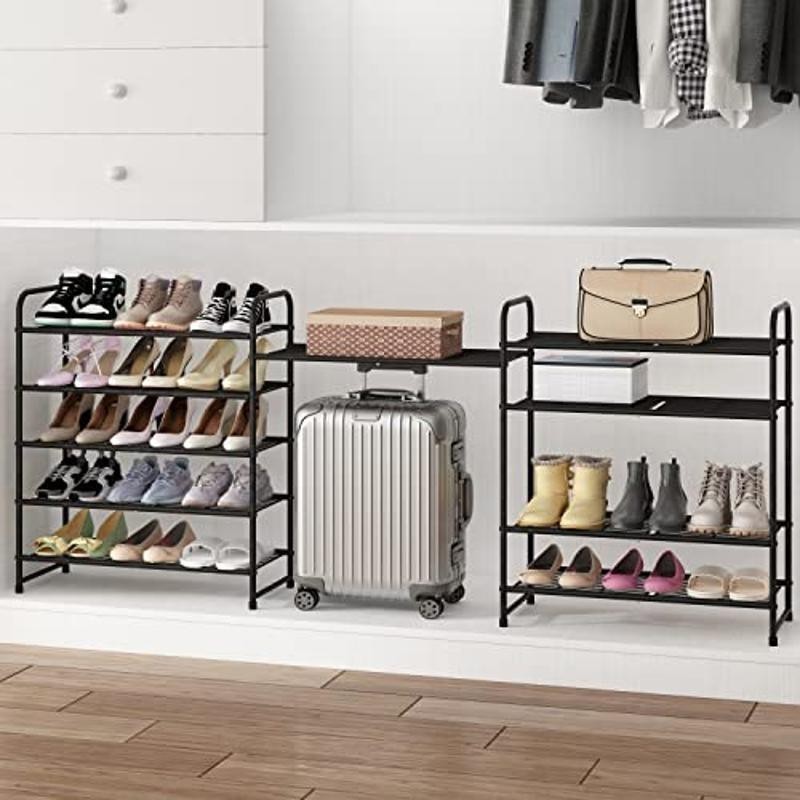 Adjustable 5-Tier Shoe Rack Shelf Expandable & Multifunctional Storage Organizer