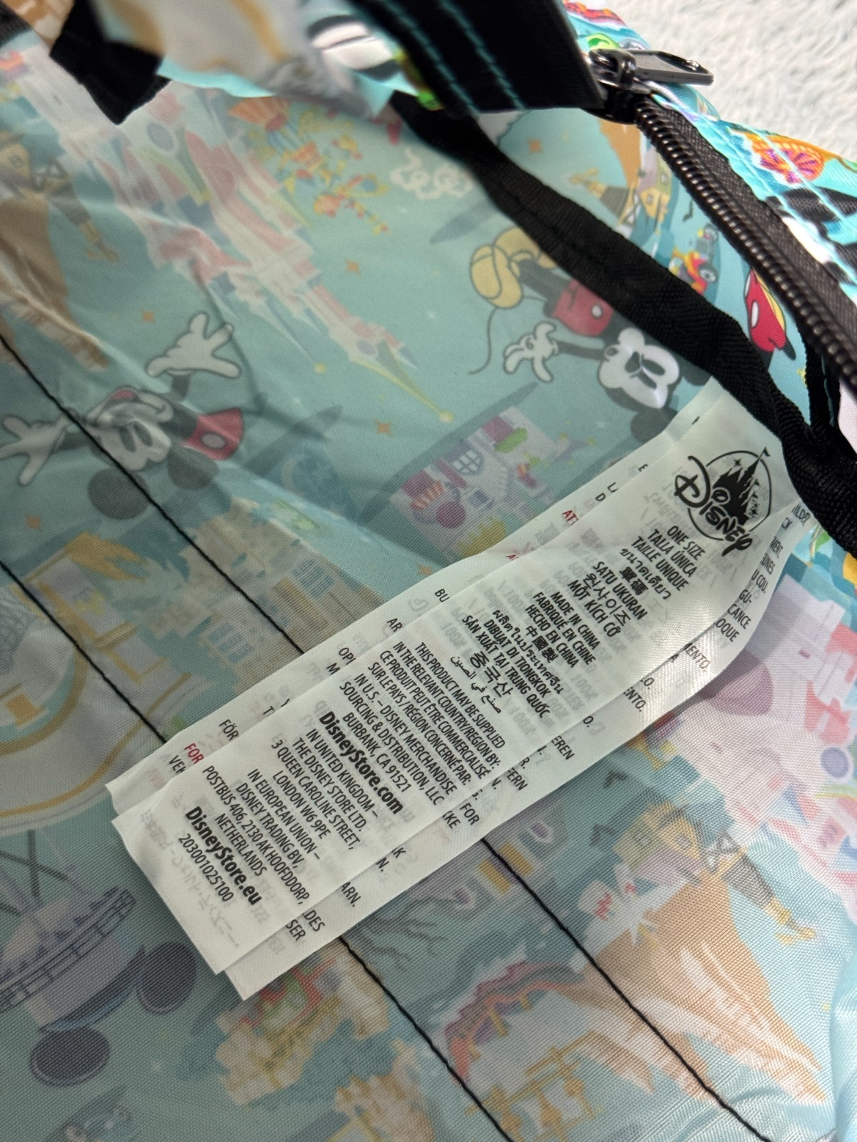 NEW Disneyland Paris Mickey Mouse Bag Tote Disney Green Folding Lightweight