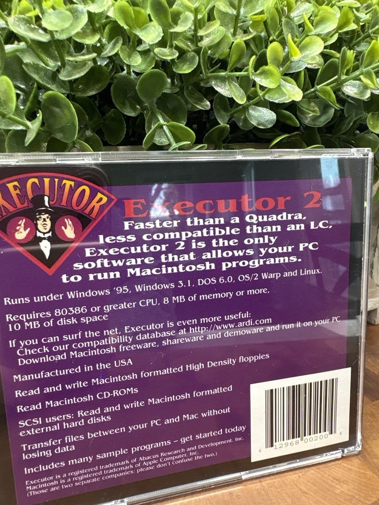Executor 2.0t Mac Emulator PC Software CD ARDI Farallon w Case Booklet