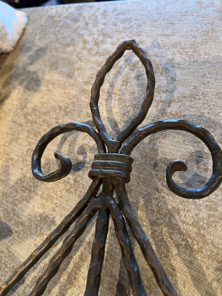 2 Extra Large Brown Wrought Iron/Copper? Candelabra Sconce HEAVY