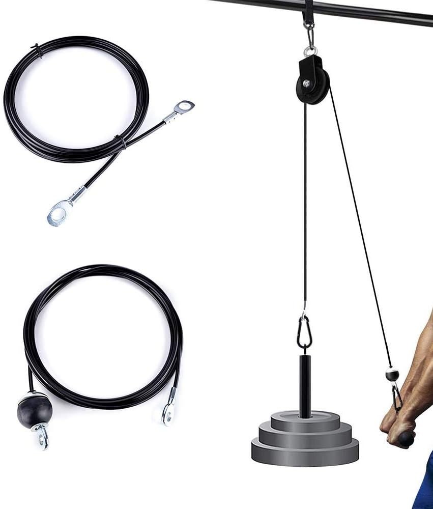 Fitness Pulley Cable,Replacement Cable Machine Accessories,Cable 39, black