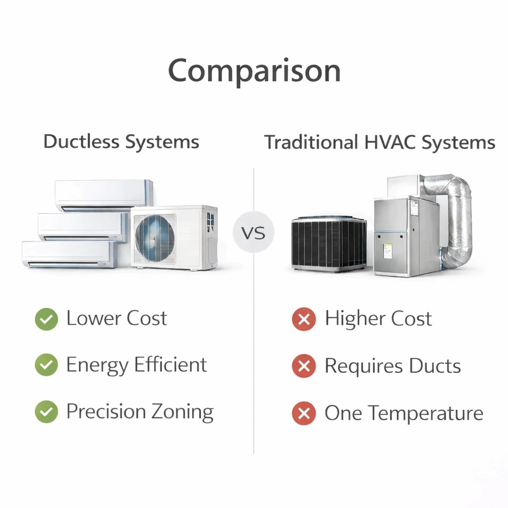 MRCOOL Olympus 3 Zone Mini Split System Heat Pump AC Heat Low Ambient Multi Room