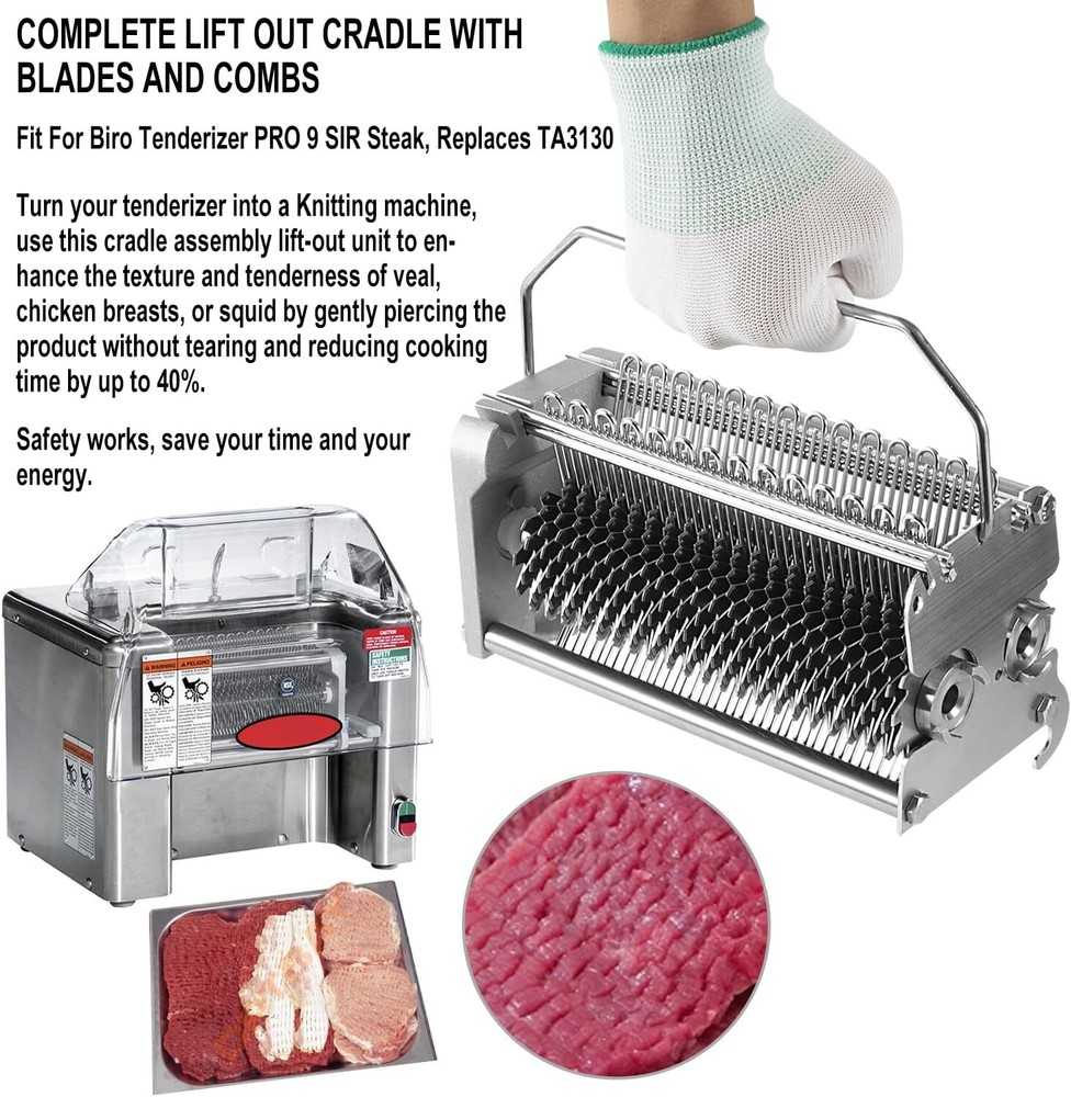 Complete Cradle Assembly With Safety Cover Handle Meat Tenderizer Kit for Biro