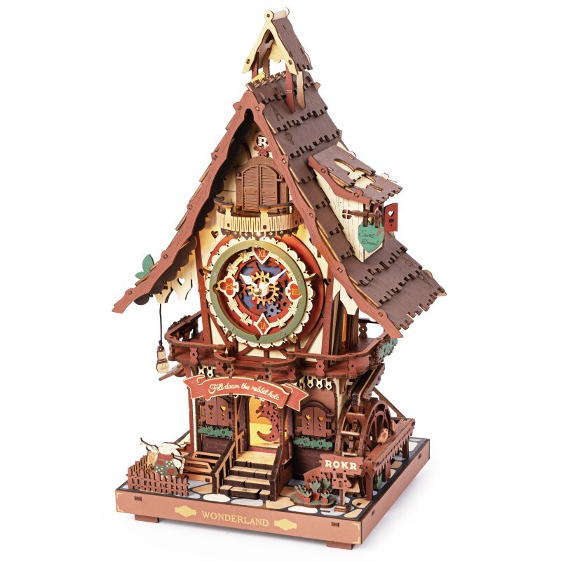 ROKR Vintage Cuckoo Clock Mechanical 3D Wooden Puzzle home Decor Adults Gifts