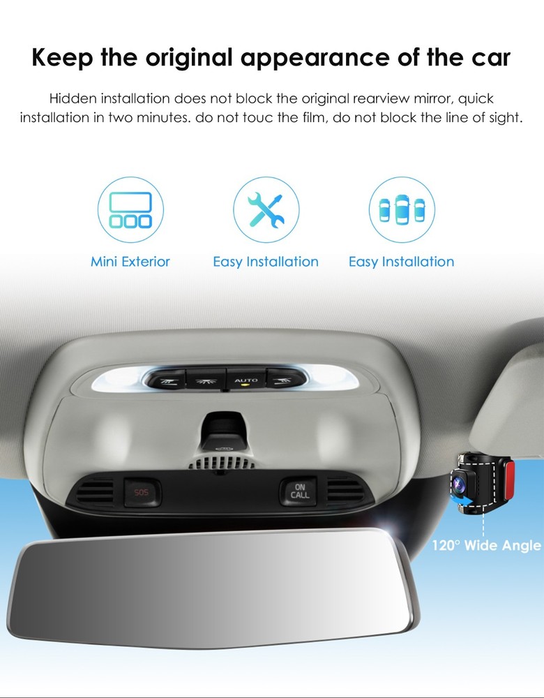 720P Car DVR Dash Cam G-Sensor Front and Inside Camera Video Recorder