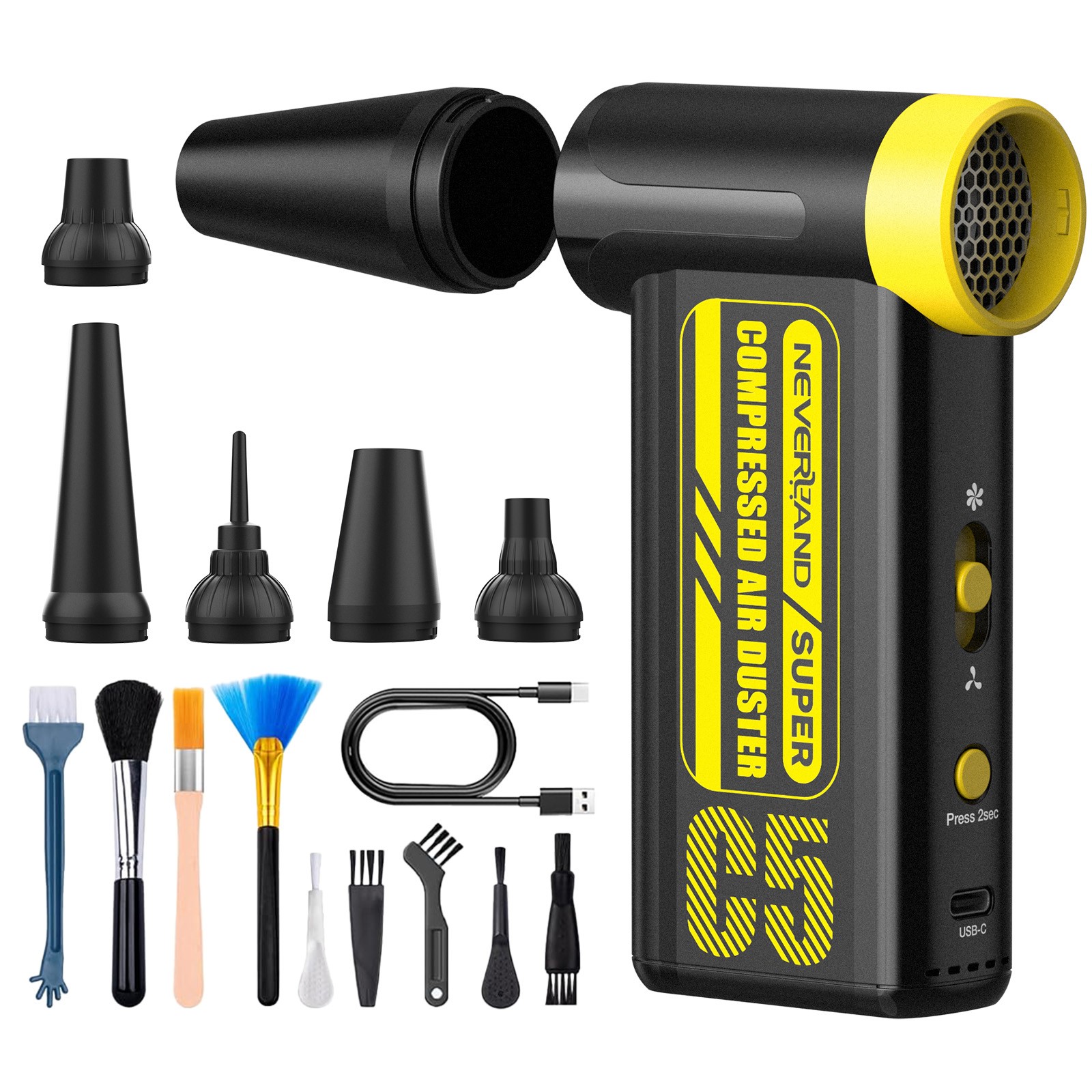 240,000 RPM Cordless Air Duster Rechargeable Air Blower for PC & Car Cleaning US