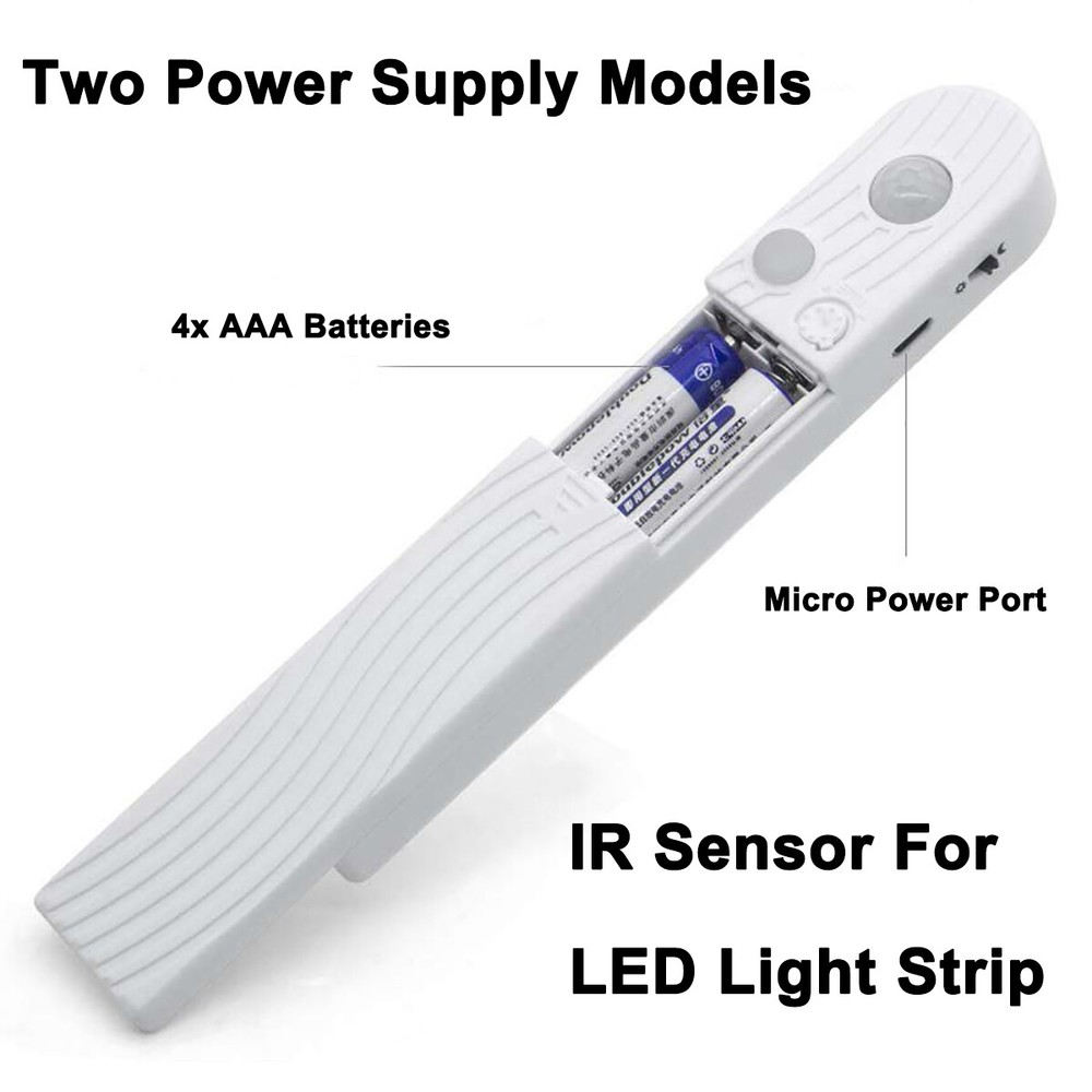 Wireless PIR Motion Sensor Controller 5V Battery Box For LED Light Strip Bedroom