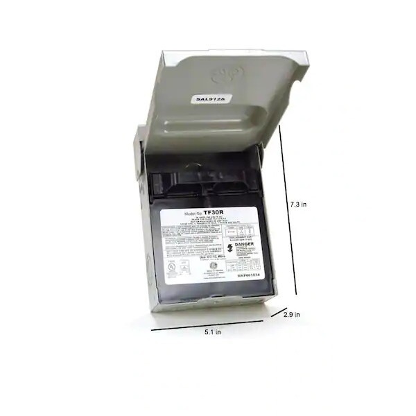 GE 30-Amp 120/240-Volt Fused AC Disconnect Gray TF30RCP
