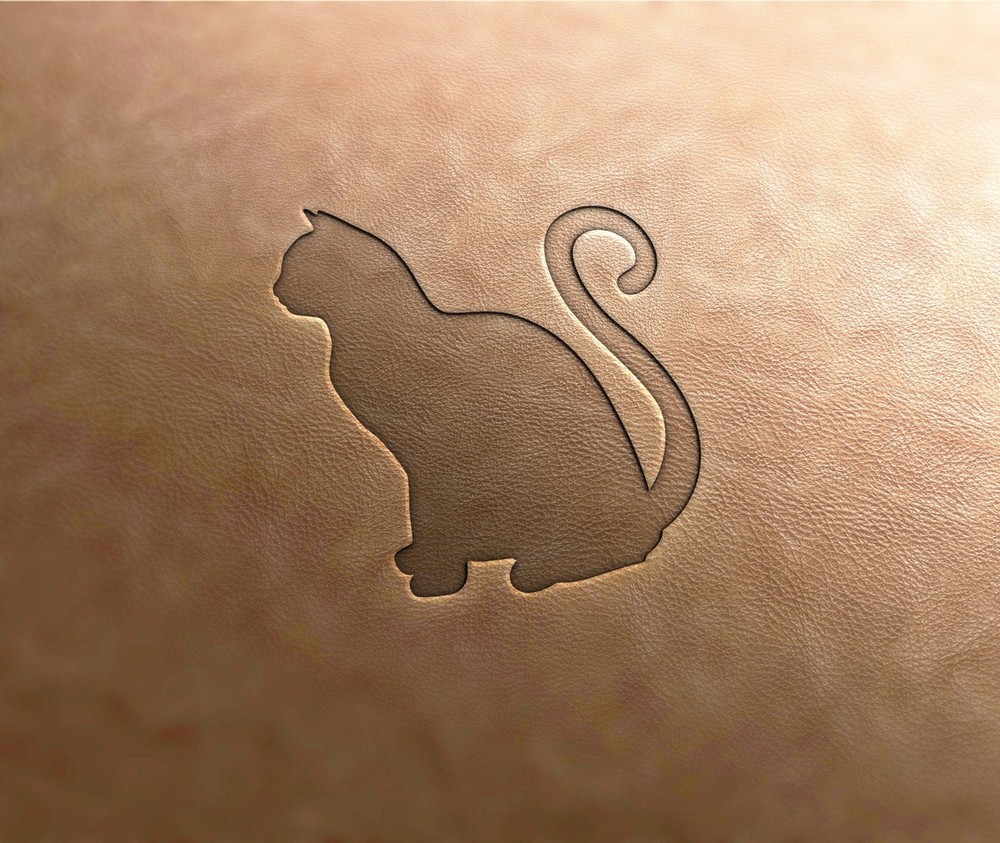 Leather Stamp cat silhouette 3 - Delrin Material