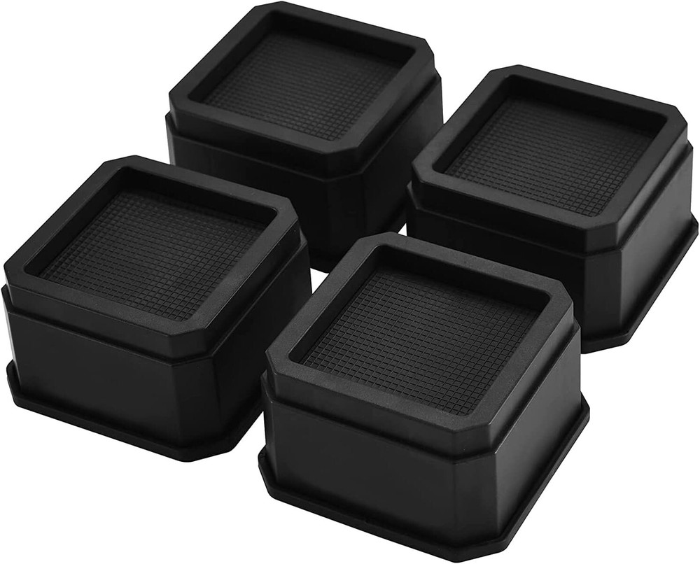 4 Bed Risers 2 Inch Heavy Duty Durable Plastic Unbreakable with Pillar Reinforce