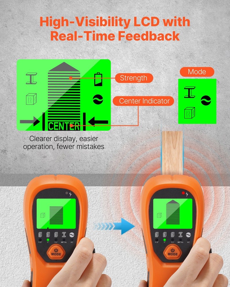 Smart 5-in-1 Wall Scanner with Automatic Calibration, Orange Case