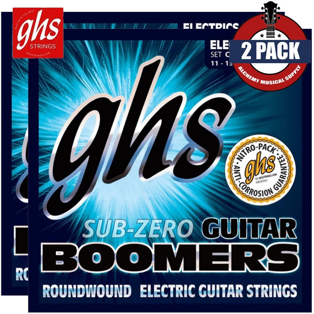 2-PACK GHS CR-GBM Sub Zero Boomers Medium Electric Guitar Strings 11-50