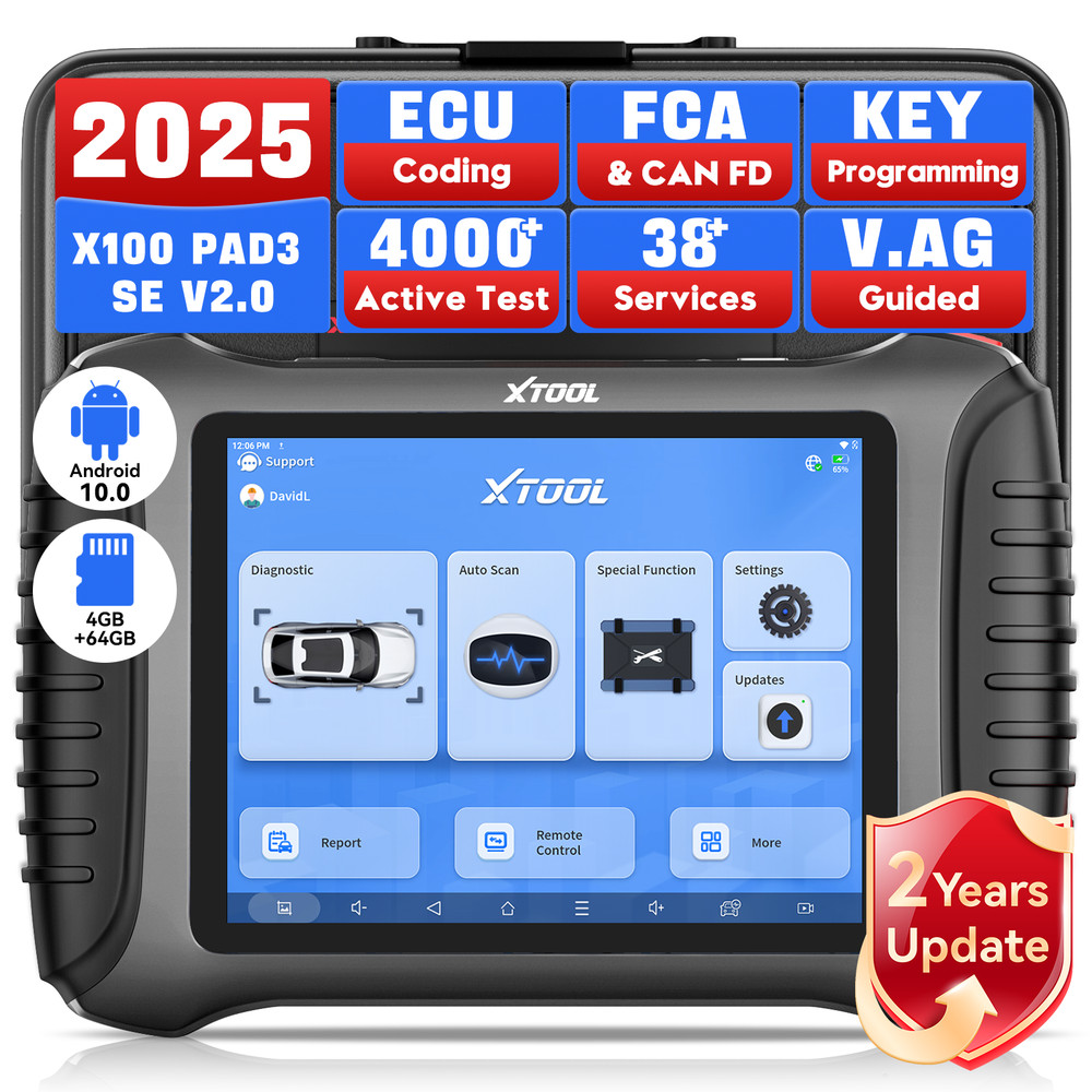 2025 XTOOL X100 PAD3 SE V2.0 Key Programming Coding Tool Scanner 38+ Service FCA