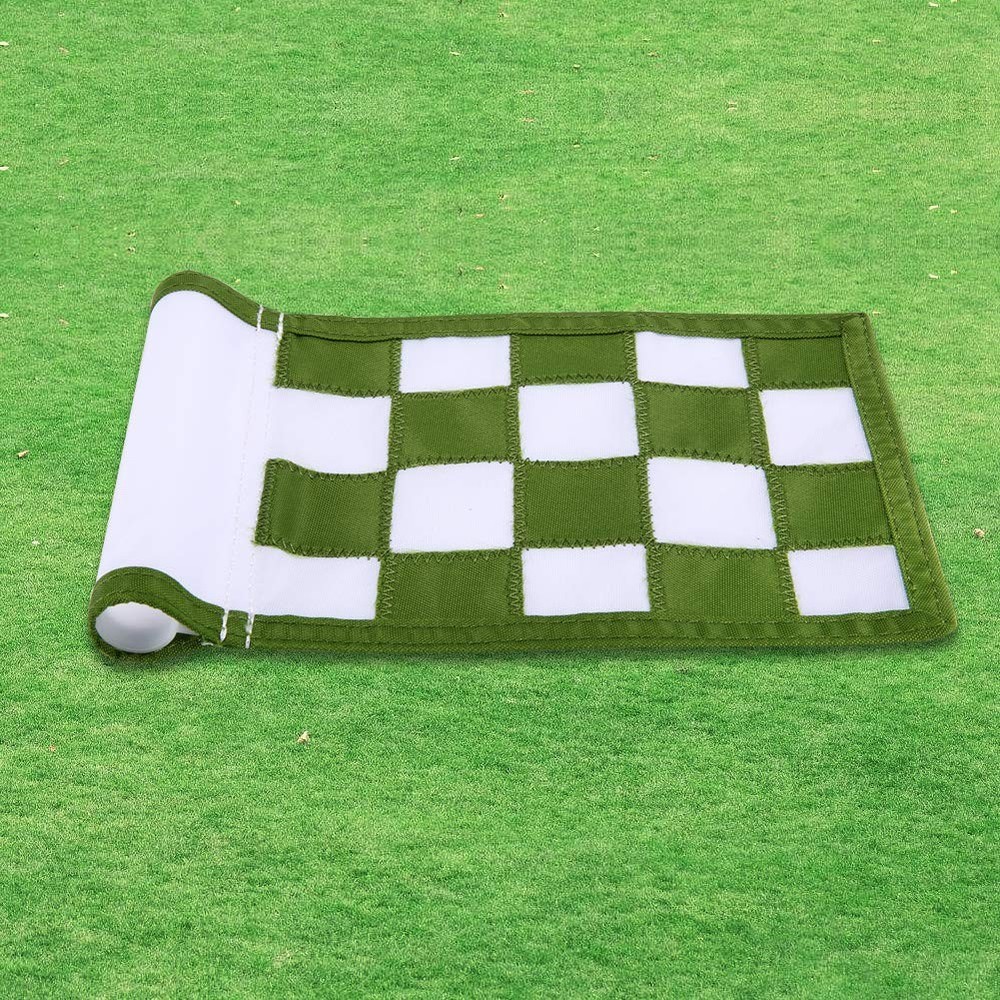 Nylon Golf Putting Green Flags - Solid & Checkered, Indoor/Outdoor, Portable