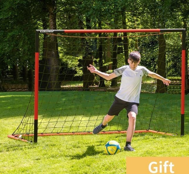 6'x4' Set of 2 Soccer Goal, Steel Frame Goal,Heavy Duty Metal Soccer Goals