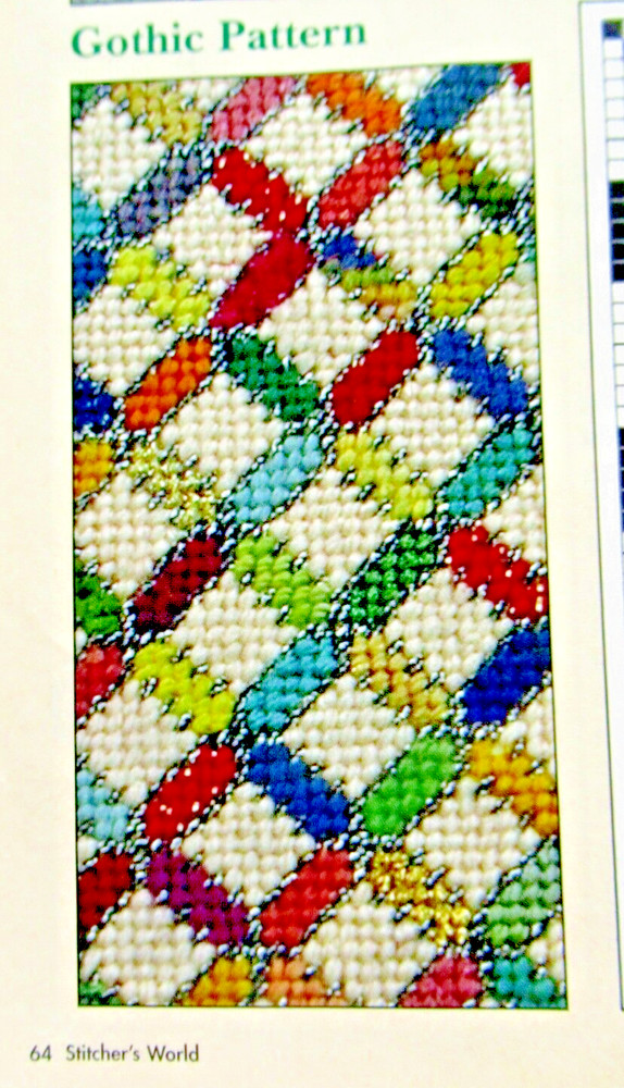 Country French Rooster Hearts Pattern Gothic NEEDLEPOINT CROSS STITCH PATTERNS