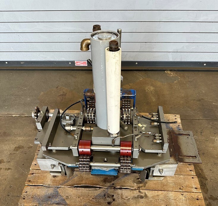 Meyer / Hamrick Case Packer Lift Table with Powered Discharge, Packer Machinery