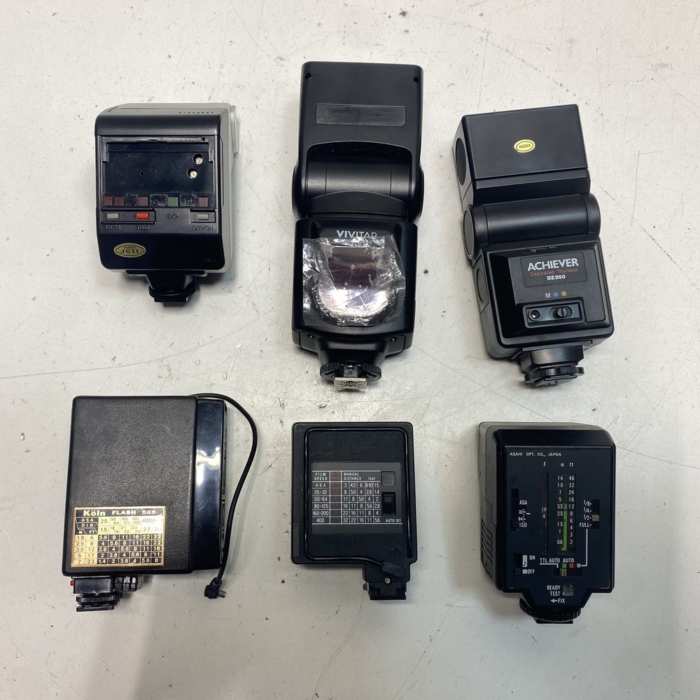 Lot of 6 Assorted Camera Flashes