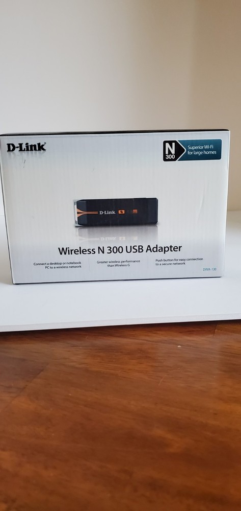 D-Link DWA-130 Wireless N-300 USB Adapter RangeBooster WiFi Network Windows/Mac
