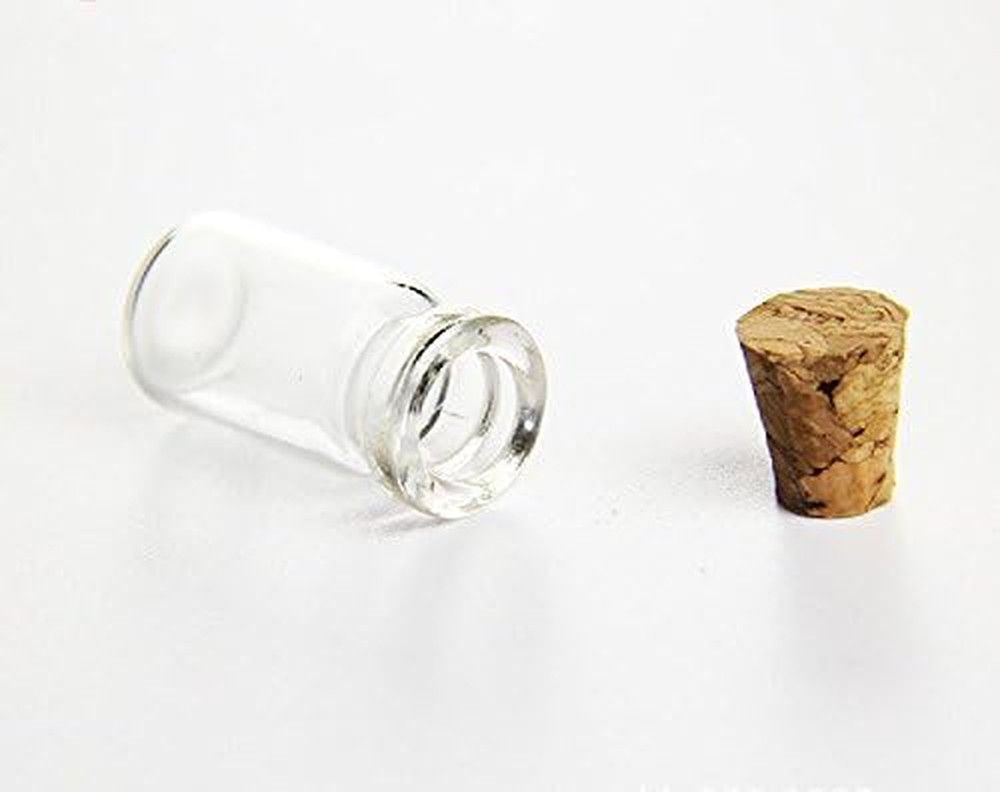 10Pcs/1Ml Empty Sample Glass Bottles Jars Vials Case Container with Cork Stopper