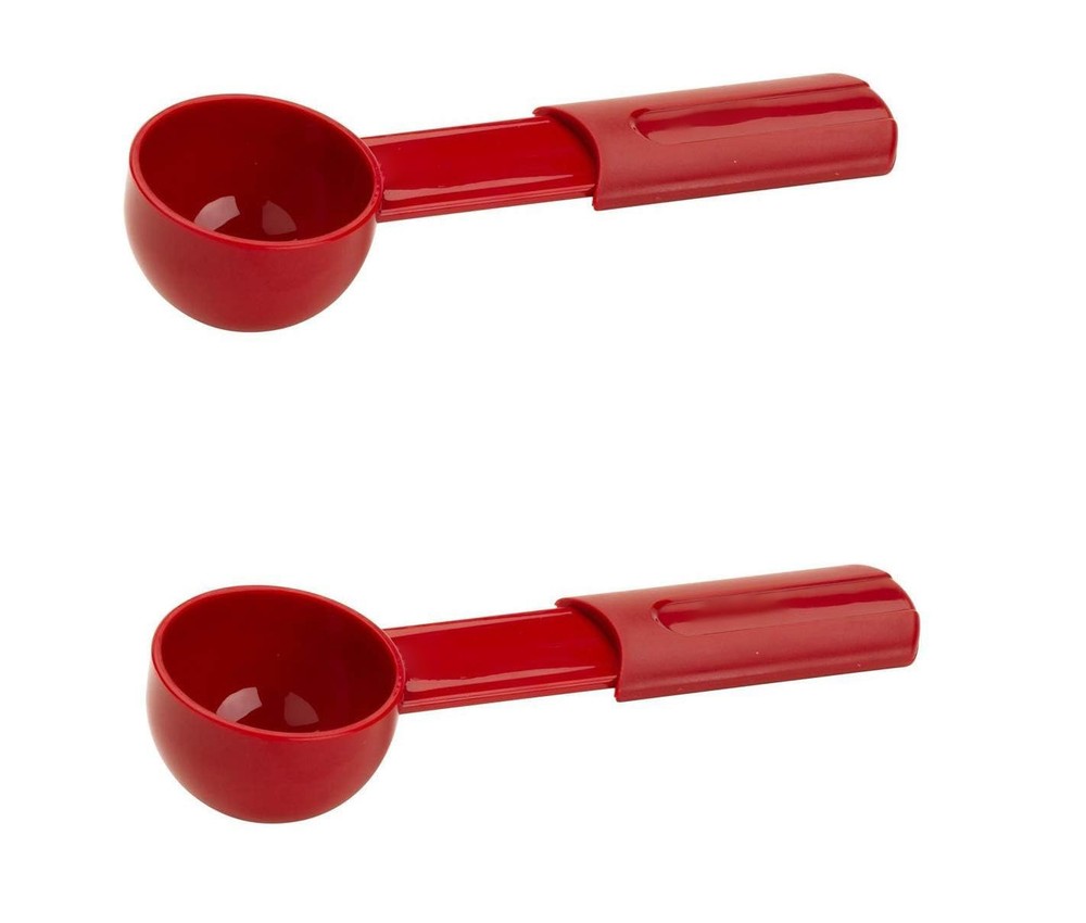 Coffee Measuring Spoon 2 Tbsp, 2 Pack, 1/8 Cup, Red