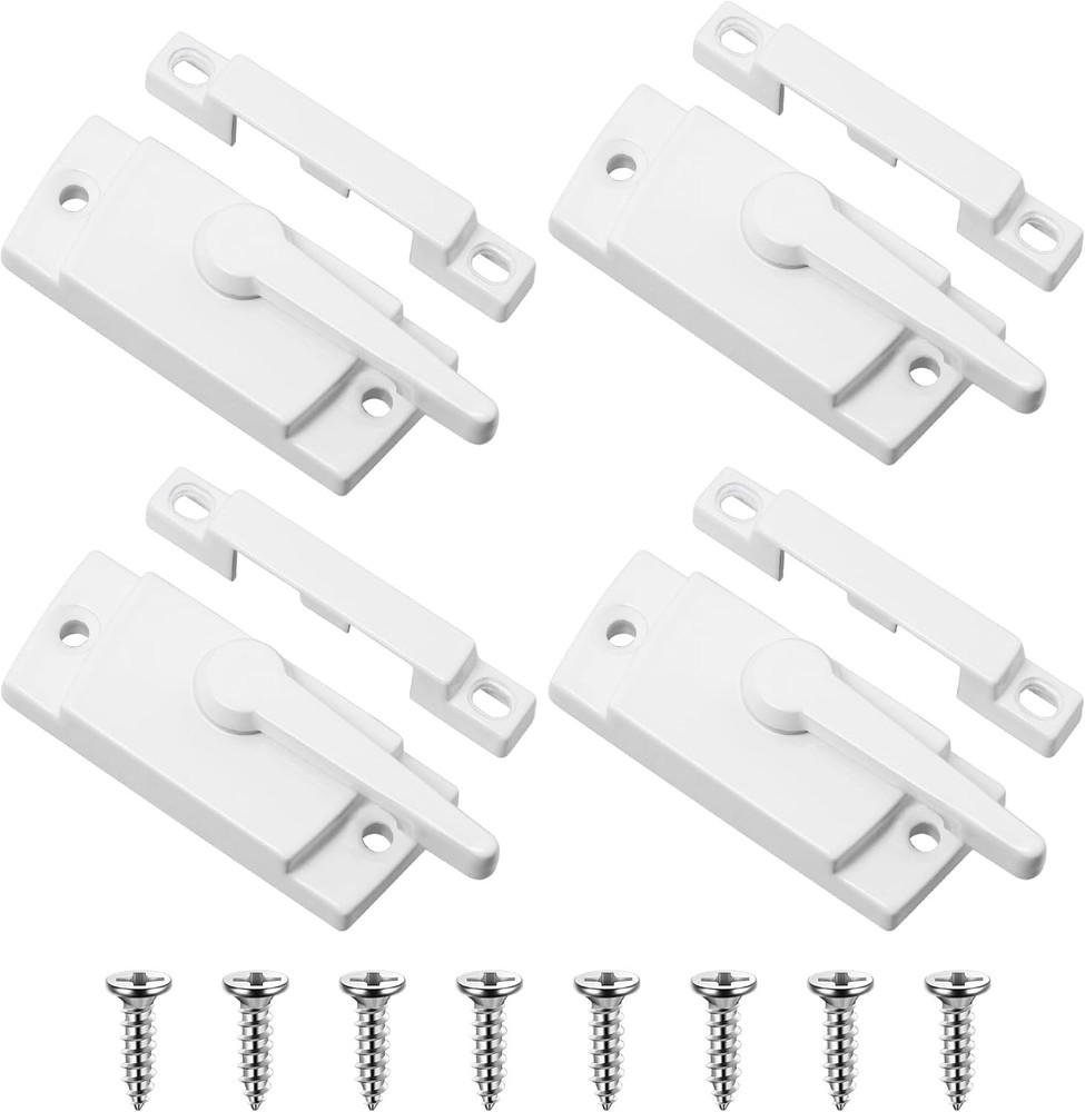 4 Pack Window Locks, Window Sash Lock for Single-Hung and Double-Hung Windows...