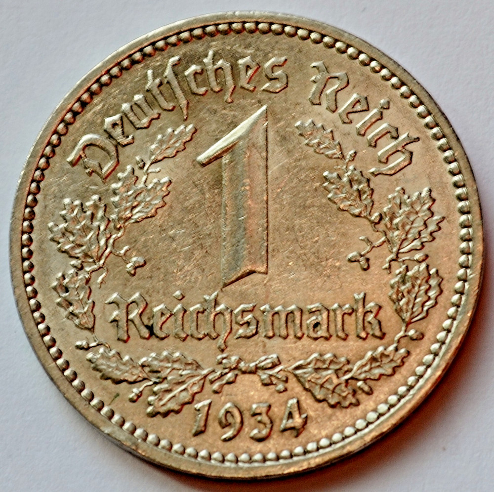 Germany, 1 Reichsmark 1934 A, 1 mark