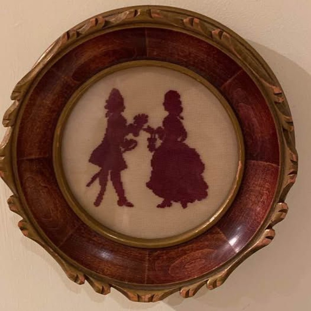 Courtship Embroidered Wall Decor Vintage
