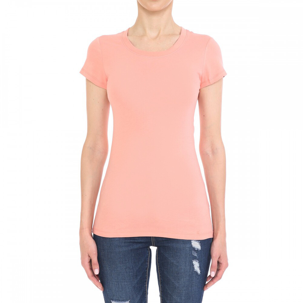 Women's Premium Cotton Basic T-Shirt Crew Neck Short Sleeve Plain Solids Fitted