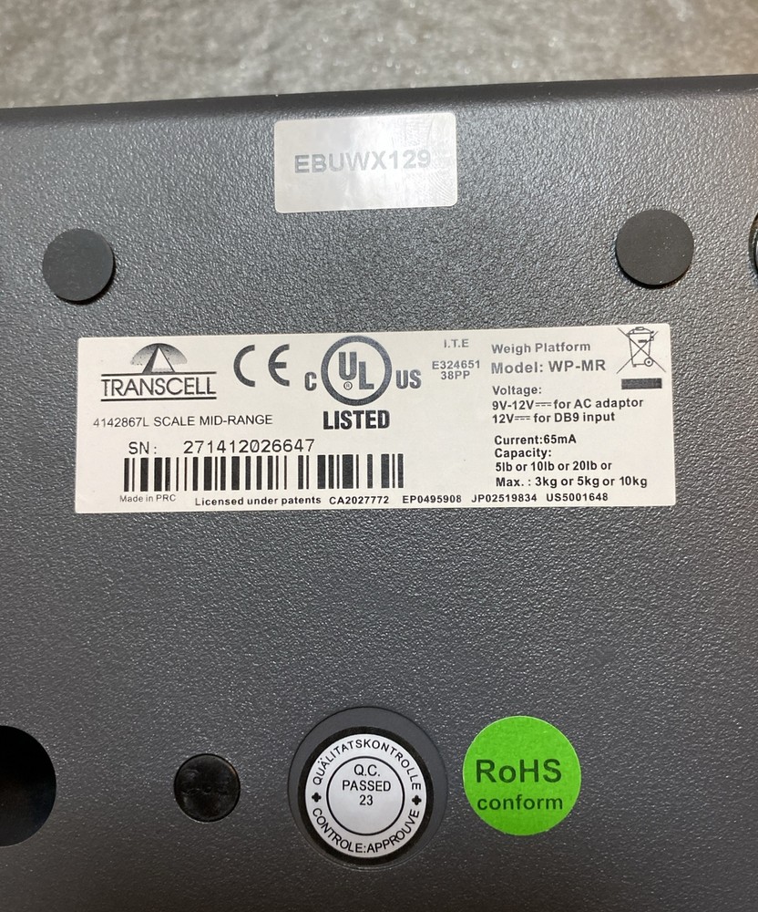 NEOPOST Meter WP-MR 5 lb Scale Weigh Platform Transcell