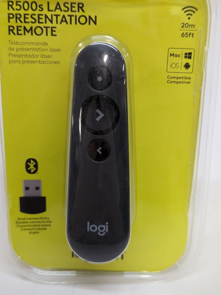 Logitech R500s Laser Presentation Remote Wireless Control Black 910-006518