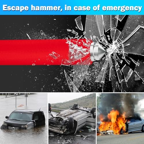 Steering Wheel Lock - Adjustable Antitheft Car Device Locks, Universal Red