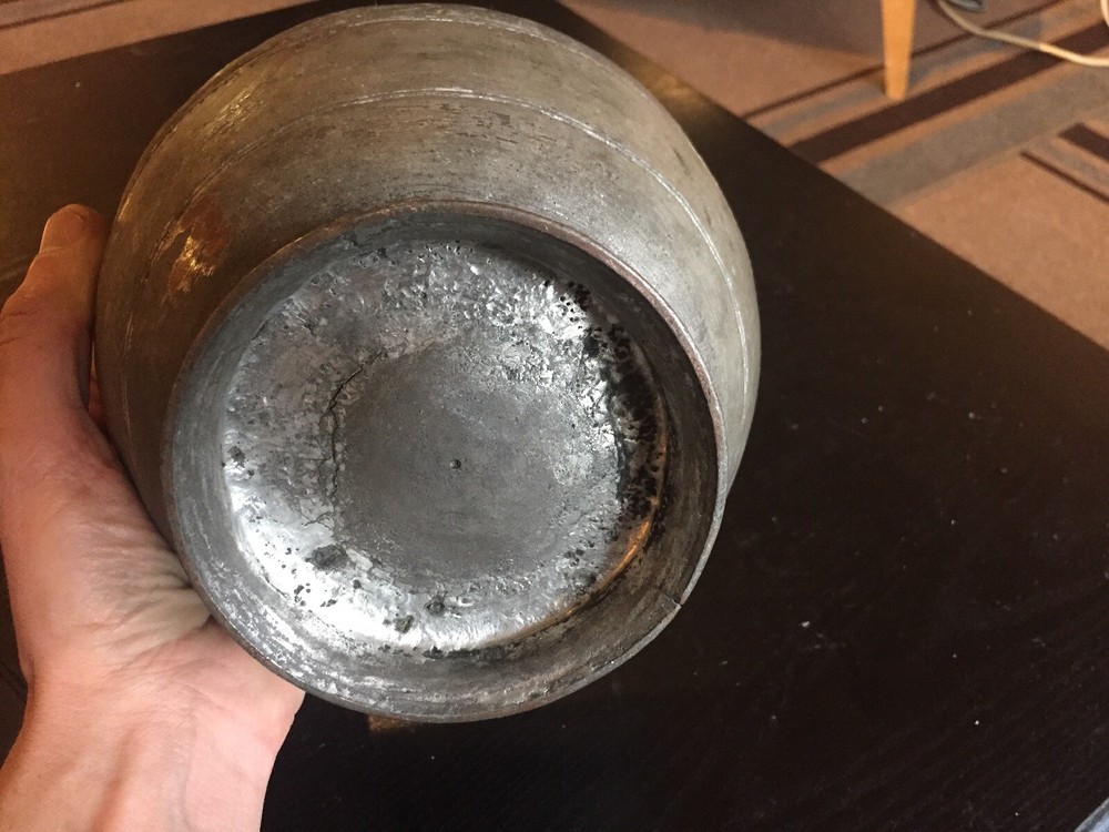 Antique Middle Eastern Tinned Copper Bowl