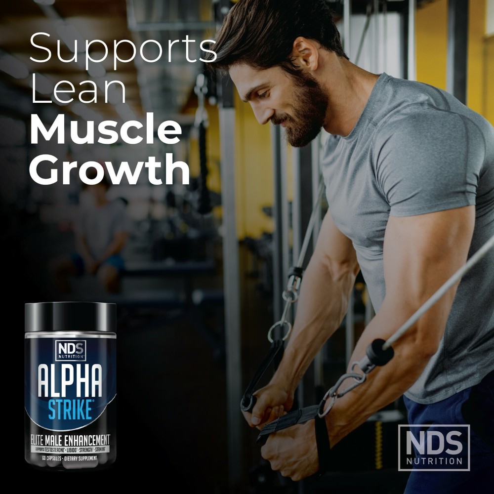 ALPHA STRIKE Testosterone Boosting Formula for Muscle-Strength-Libido (60 Caps)