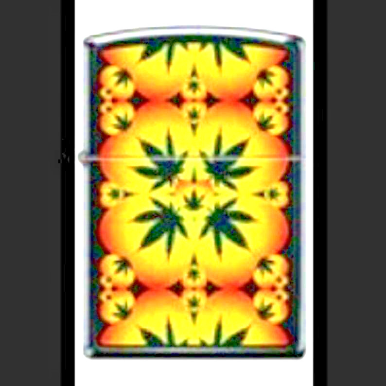 Sharp Psycodelic Herb Pattern Zippo Lighter