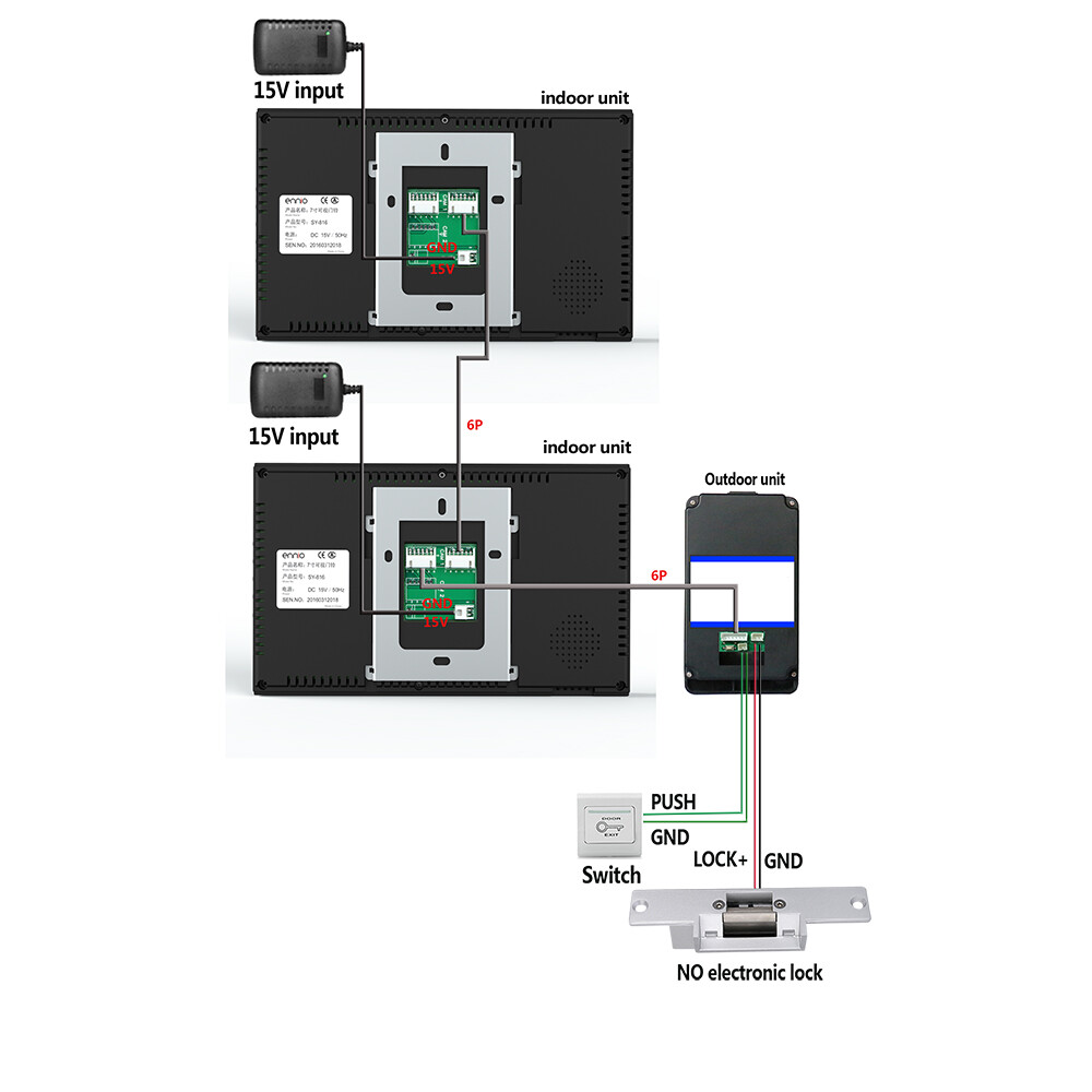 1V2 7" Monitors Video door phone intercom system RFID door access control kit