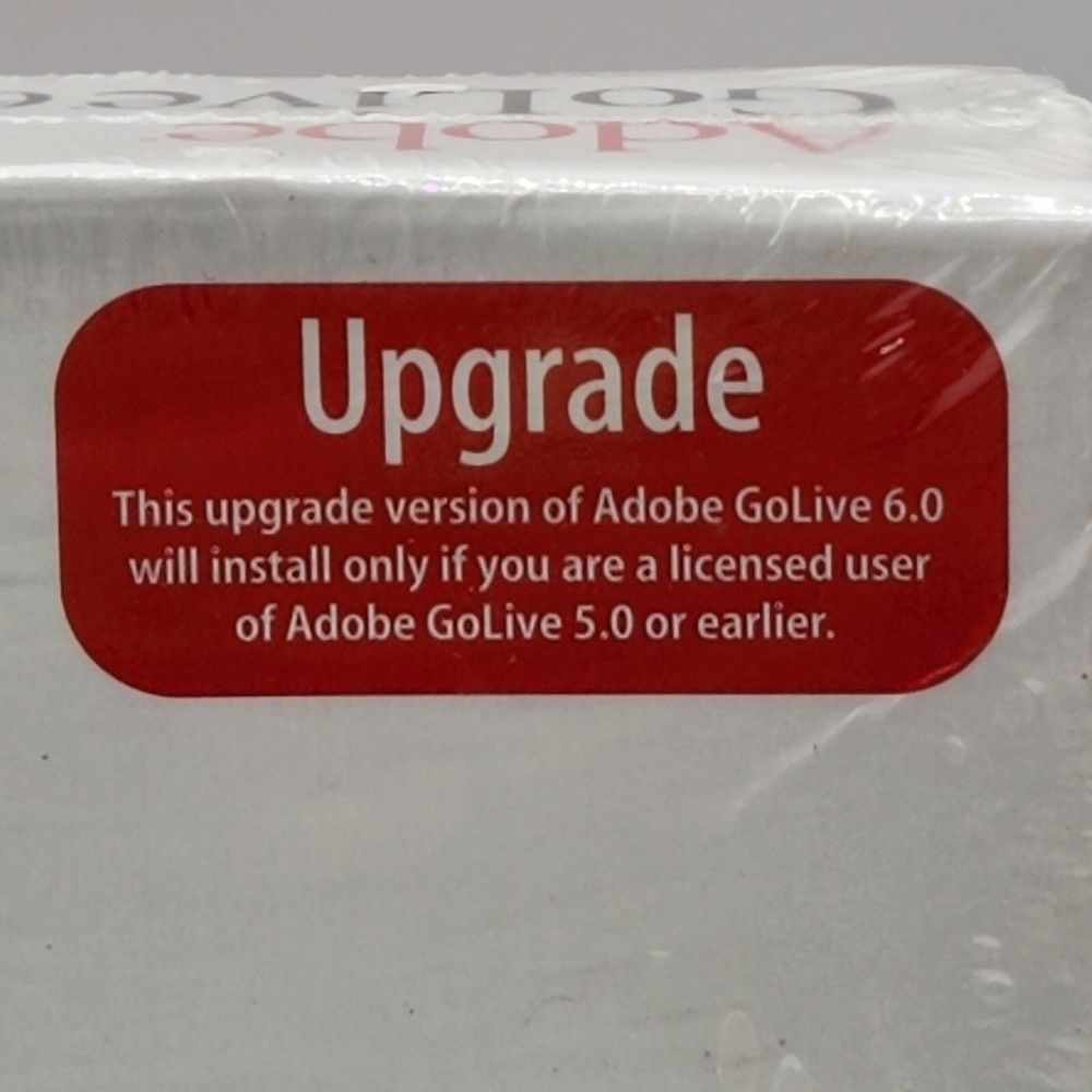 Adobe GoLive6.0 Upgrade Macintosh Mac Big Box Vintage Software Sealed
