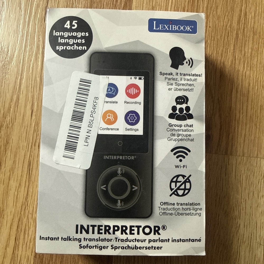 Lexibook Interpretor Instant Talking Translator 75 Languages NTL2000 Interpreter