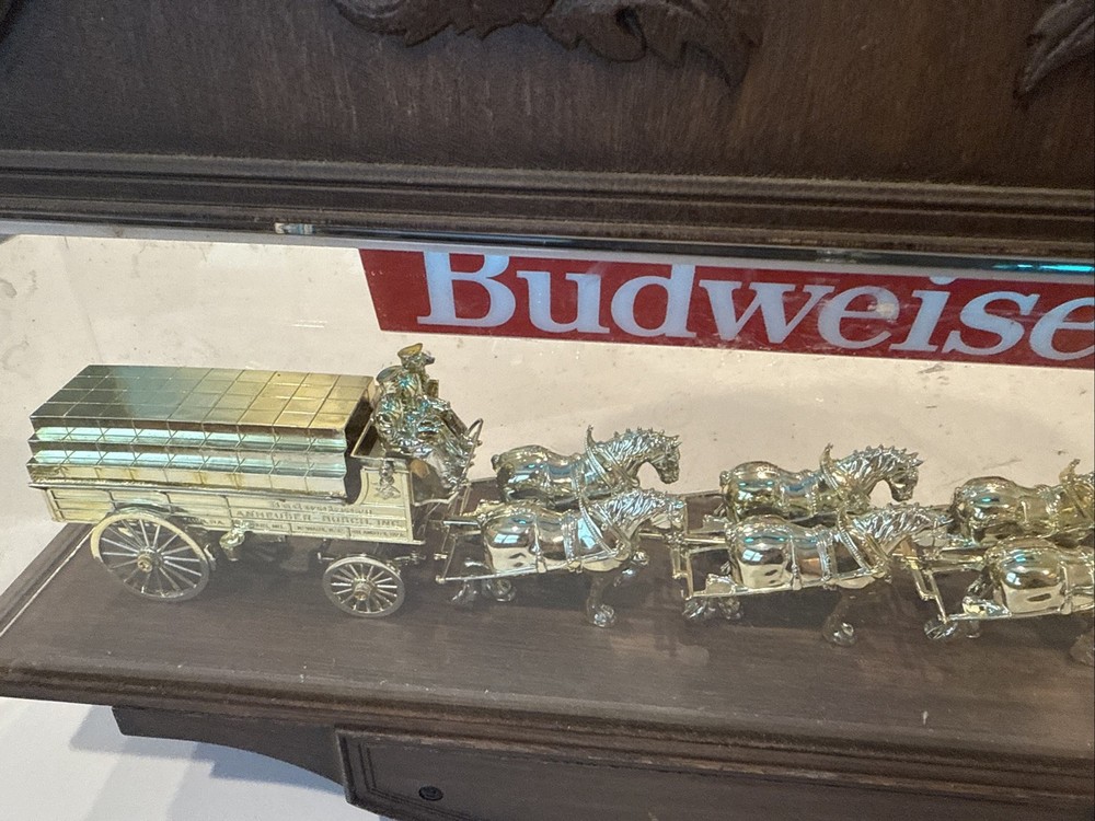 Vintage Budweiser Clydesdales Bar Sign Fully Functioning