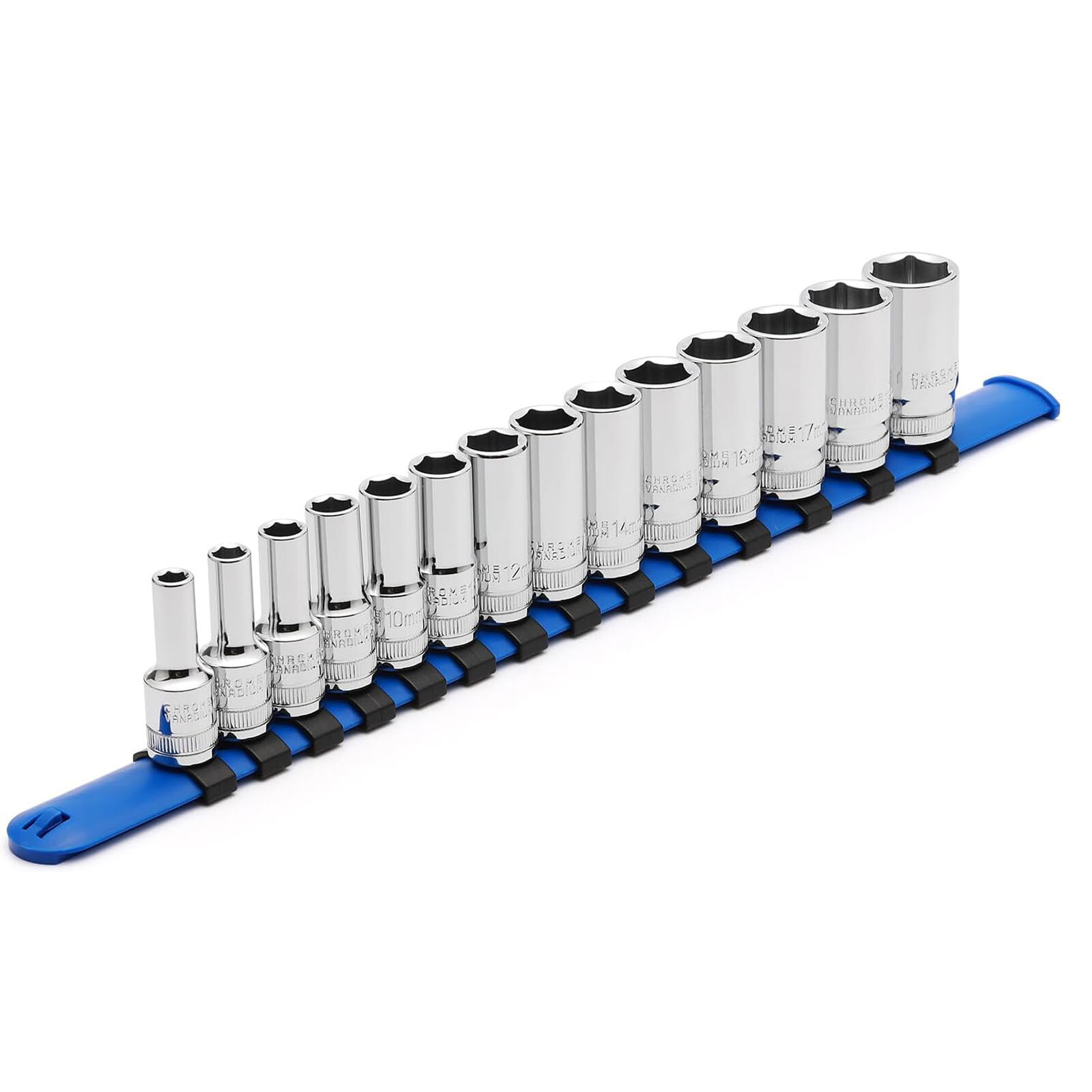 3/8" Drive Metric Deep Impact Socket Set Mid-Length 6-19 mm 14PCS 6 Point