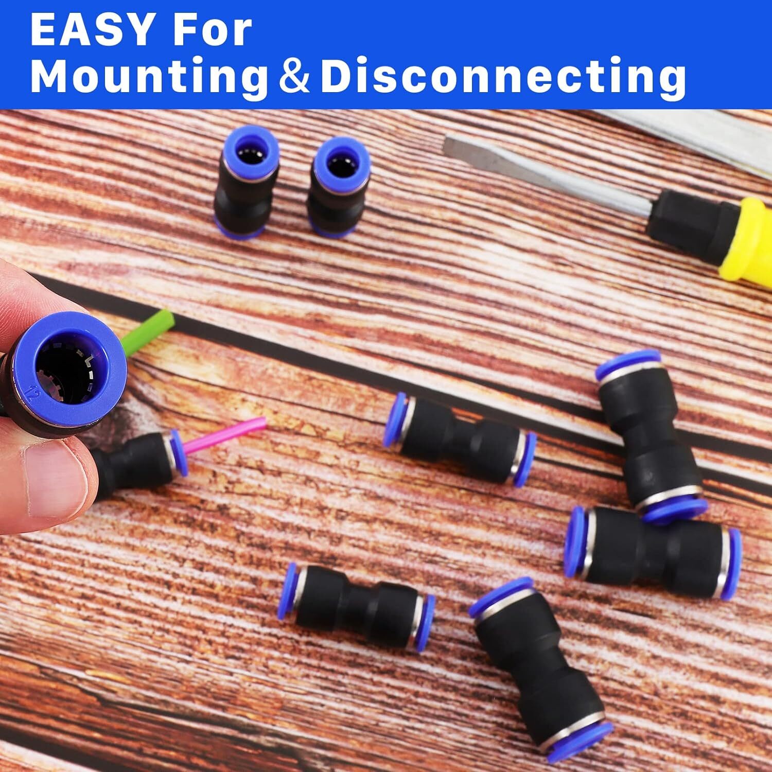 100PCS Quick Connect Pneumatic Air Line Hose Fitting Kit