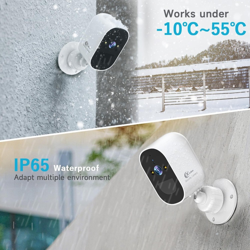 4PK Wireless Security Camera System 1080P WiFi Solar Battery Power Camera Kit