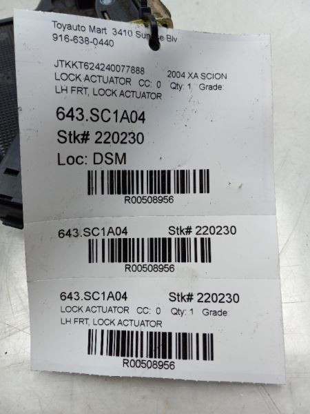 2004 SCION XA DRIVER FRONT DOOR LOCK ACTUATOR